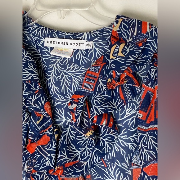 Gretchen Scott Designs Blue and Red Tiered Sundress EUC - Picture 3 of 10